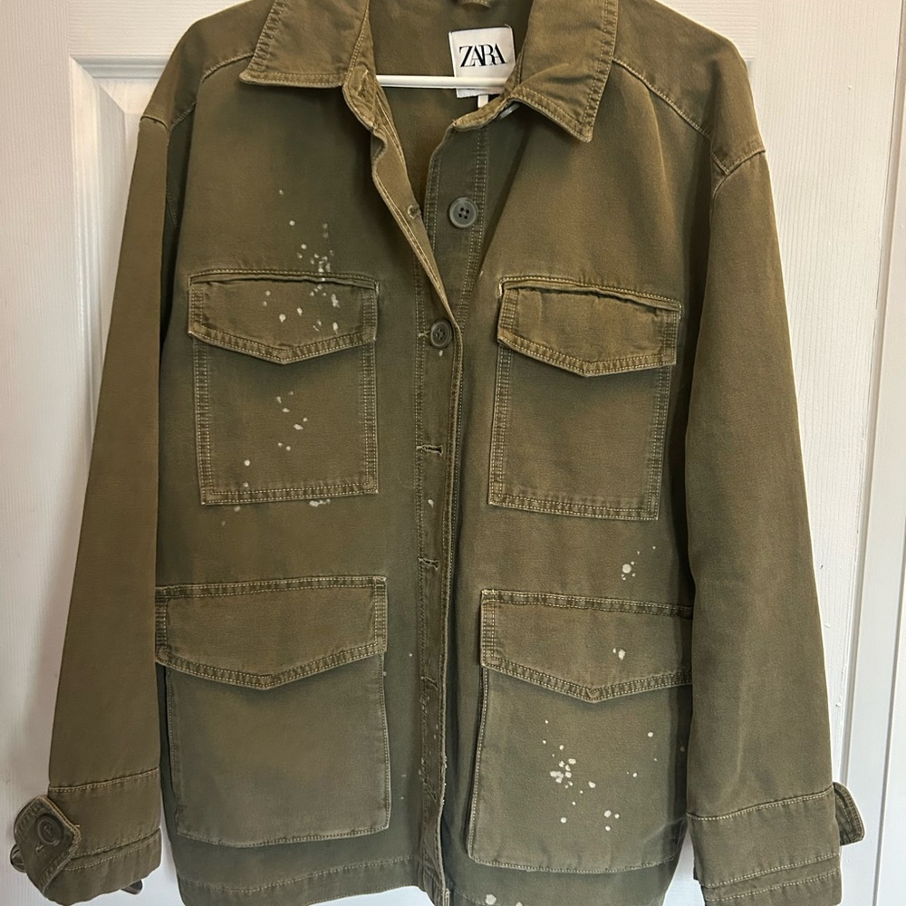 Zara Olive Green Utility Jacket